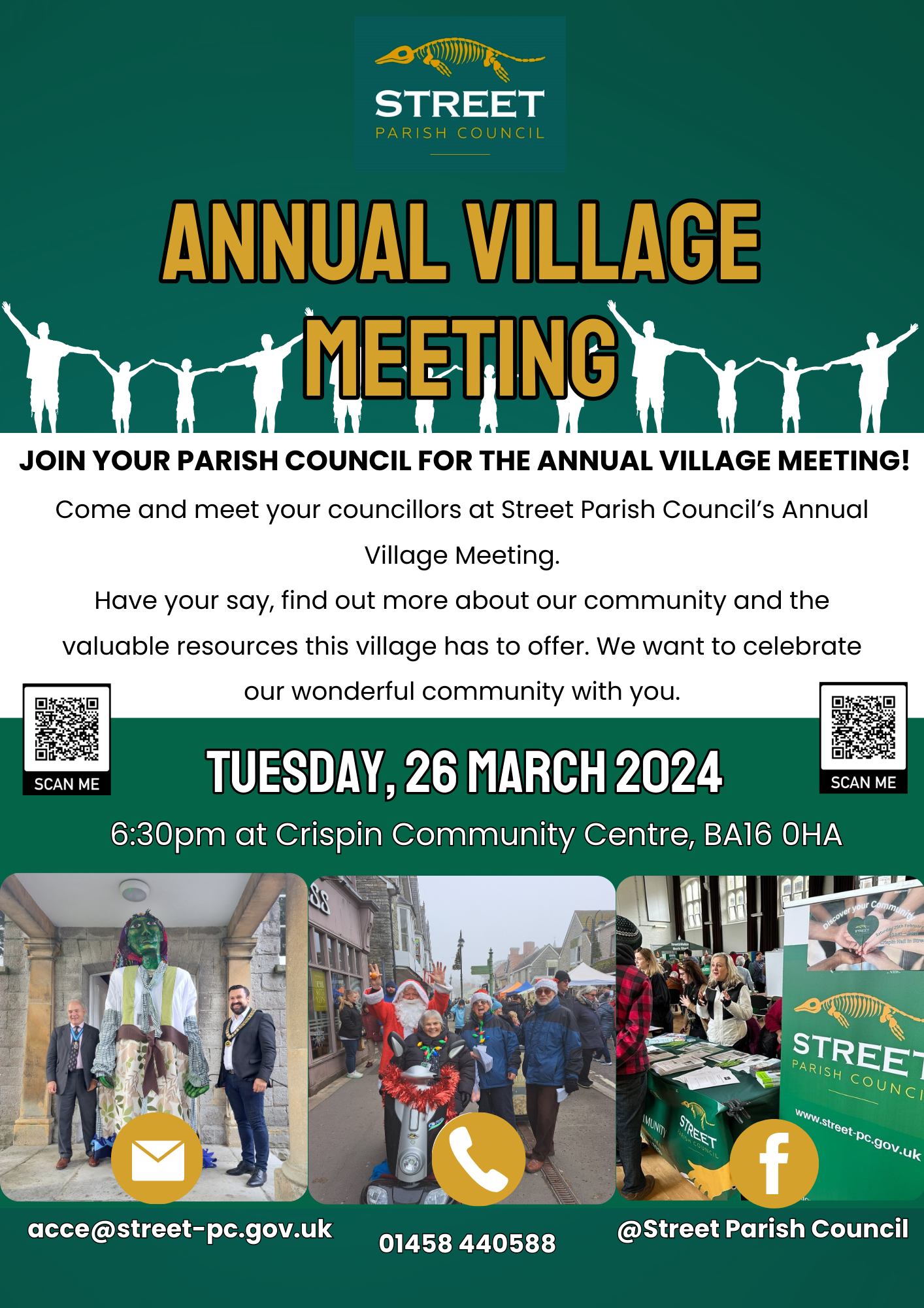 Annual Village Meeting, Tues 26th March 2024, Crispin Community Centre 6:30pm – 7:30pm